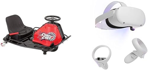 Razor Crazy Cart - Go Kart eléctrico de 24 V - Velocidad variable, hasta 12 mph, barra de deriva para derivas controladas y Meta Quest 2 -