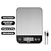 Etekcity Küchenwaage, Küchenwaage Digital 1g genau, 10kg Kitchen Scale mit LED-Display, Tare-Funktion, USB-Aufladung, Präzisionswaage für Küche, Edelstahl - 10KG - 1g -Edelstahl-Schwarz