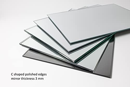 BD ART Set of 9 Glass Rectangular Wall Mounted Mirror Tiles for Bathroom Kitchen Bedroom
