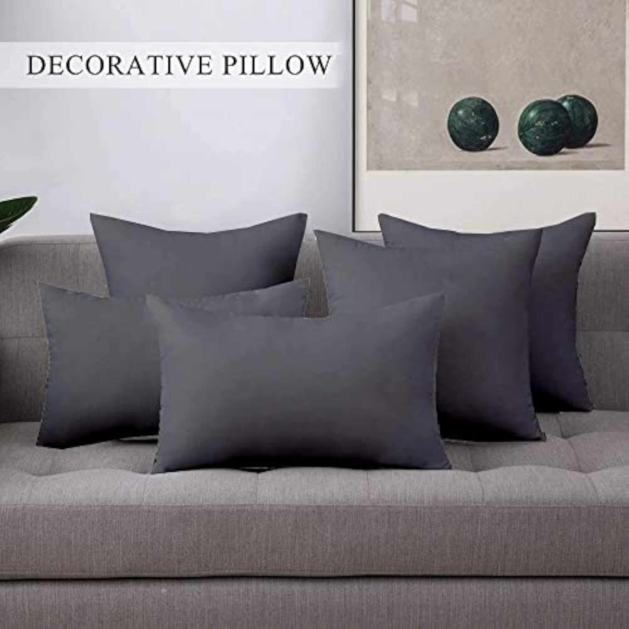 Microfiber Dark Grey Cushion Cover Set of 2