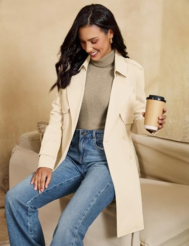 Luvamia Women's Turtledove Trench Coat, X-Large: Stylish Fall & Spring Jacket - Image 4