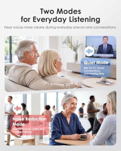 Image of Karthus Hearing Aids for Seniors and Adults with Hearing Loss, 2 Modes, In-Ear Design with Noise Cancelling and Clear Sound, Nearly Invisible and Comfort-Fit, 6 Level Volume, 96H+ Battery Life, White