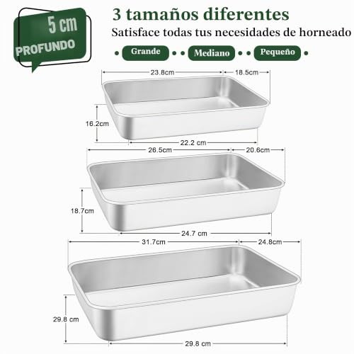 Bandejas de horno Joyfair de acero inoxidable resistente y duradero para repostería 3