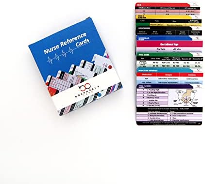 Nursing Badge Reference Cards, 40pcs ( Vital Signs, Glasgow Coma Scale, ECG, Order of Blood Draw etc. ) Essential Nurse Accessories for Work or School Great Nurse Gifts