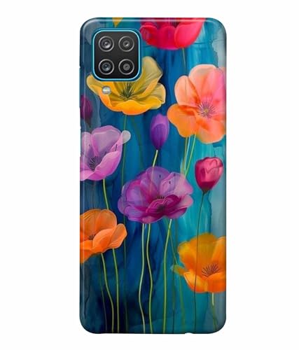 Image of Printed Hard Back Case Cover & Compatible for Samsung Galaxy M32 4G | Flower Vector Art (Multicolor) - D1193