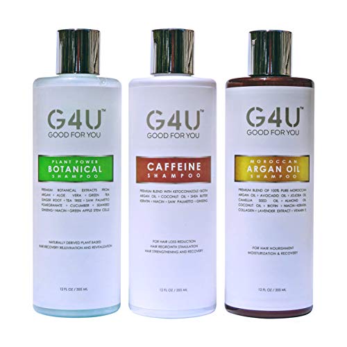 G4U Caffeine Shampoo For Thinning Hair, Hair Loss And Hair Growth For Men And Women. Natural Sulfate Free Shampoo With Dht Blockers. Caffeine Biotin Saw Palmetto And More. For Home, Salons And Spas. 12 Fl Oz #TOP5