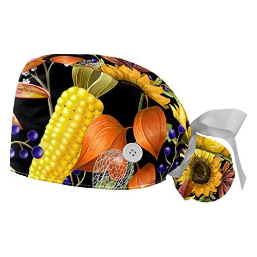 Chapeaux de travail tournesols et citrouilles JDEZ (lot de 2) réglables