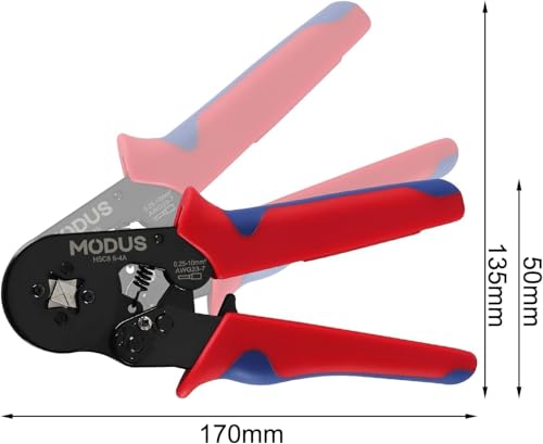 Alicate Crimpar Kit 1200 Peças - Prensa Terminal Ilhos Tubulares 0,25mm² Até 10mm² - Ferramenta Crim
