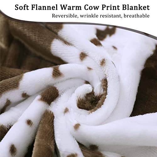 Anamee Cow Print Blanket, Cozy Soft Flannel Fuzzy Cow Throw Blankets Gift For Mom Women, Warm Fleece Plush Lightweight Cow Blankets For Couch Sofa Bed Office, Cow Gifts For Adults Kids 50"X60" #TOP3