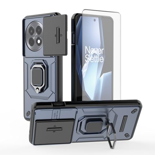 Coque OnePlus 13R 5G fine avec anneau de support et écran en verre