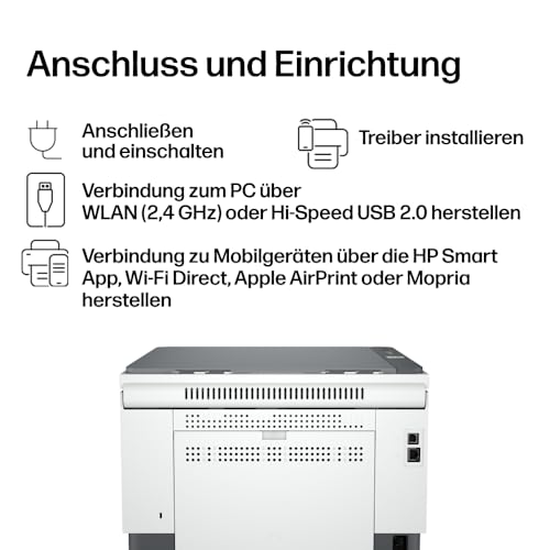 HP LaserJet MFP M234dw Multifunktionslaserdrucker, Schwarzweiß, 3-in-1 Drucker, Scanner, Kopierer, WLAN, LAN, Duplex, Airprint, 29 S/Min