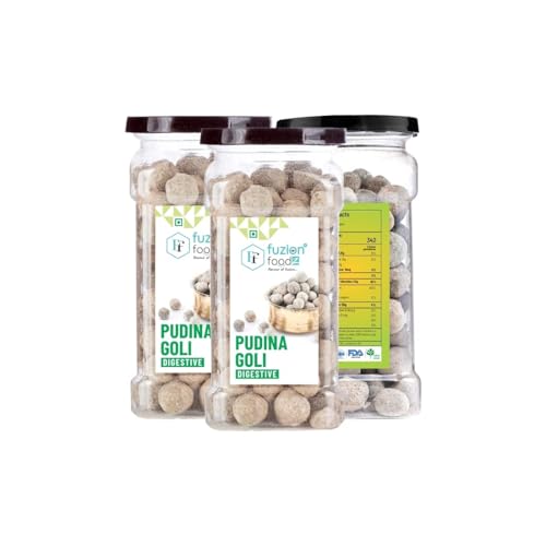 Image of Fuzion Foodz Pudina Goli - (135g Each X Pack of 3) Churan Goli, Healthy Snack, Digestive, Diet Snack Pudina Pachak After Meal Digestive Goli, 405gram