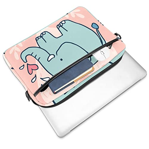 Bandolera para portátil de 13 pulgadas y tableta con estampado de elefante multicolor 2