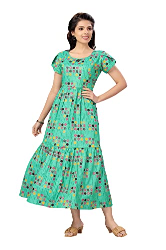 Image of CEE 18 Women's Cotton Rayon A-Line Maternity Feeding Kurti with Zippers (10011) (Small, Marine Green)