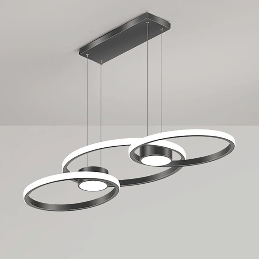 Lámparas de techo para cocina comedor modernas con anillo lineal LED y luz blanca de suspensión