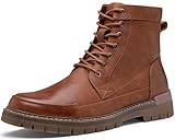 Jousen Mens Boots Casual Motorcycle Boot for Men Chukka Zipper Combat Botas Para Hombre Fashion (AMY8117 tan 08)