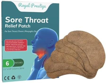 CHOUDHARY ACUPRESSUREThroat Relief Patch Sore Throat Pain Releif Patches Natural Pack of 6 Patches