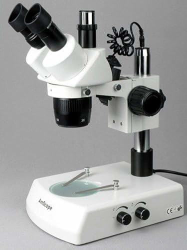 Image of AmScope SW24TX Trinocular Stereo Microscope Head, WH10x Eyepieces, 10X /20X /40X Magnification, 2X /4X Objective, Includes 0.5x Barlow Lens