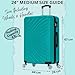 DK Luggage 24" Medium Hard Shell Suitcase 4 Wheel Spinner ABS27 (Aqua, 24" Medium)
