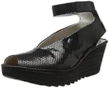 FLY London Women's Yala Snake-Print Leather Wedge Sandal
