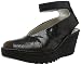 FLY London Women's Yala Snake-Print Leather Wedge Sandal