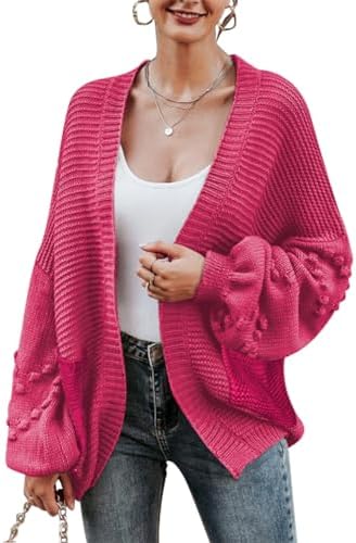 Cakulo Womens 2025 Oversized Chunky Cardigan Sweaters Fall Fashion Open Front Knit Long Sleeve Pockets Cardigans