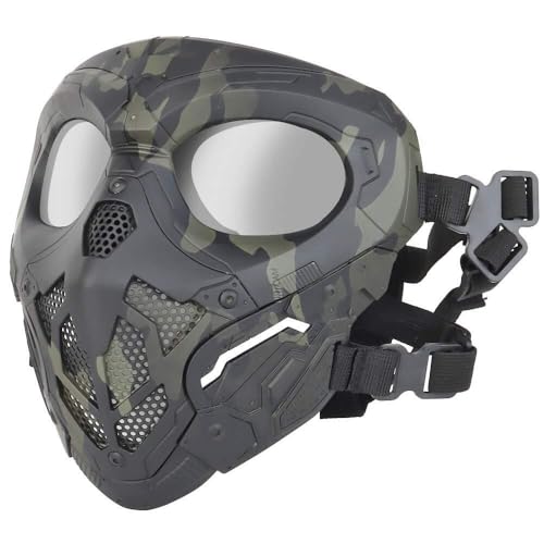 Masque airsoft intégral avec lentille PC transparente et double monture