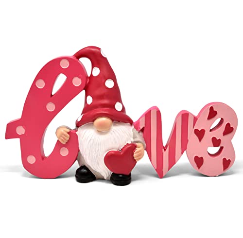 Decoración de mesa de gnomo de San Valentín, decoración de mesa para el día de San Valentín, centro de mesa, regalo romántico, letrero decorativo, chimenea, decoración de fiesta en el hogar Cover