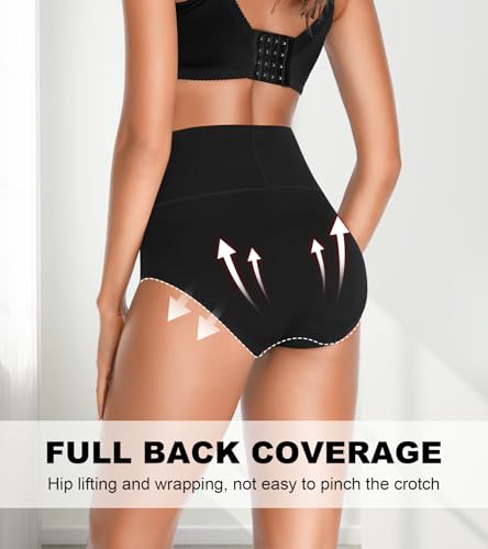 OLIKEME Womens High Waisted Underwear Tummy Control Cotton Full Coverage Ladies Panties Soft Stretch Briefs4