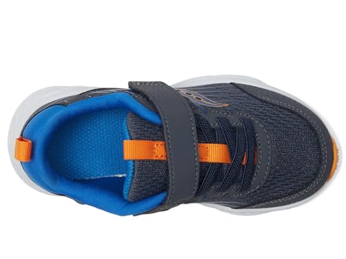 Saucony Wind 3.0 Alternative Closure (Little Big Kid) Sneaker, Navy/Peel, 7 US Unisex