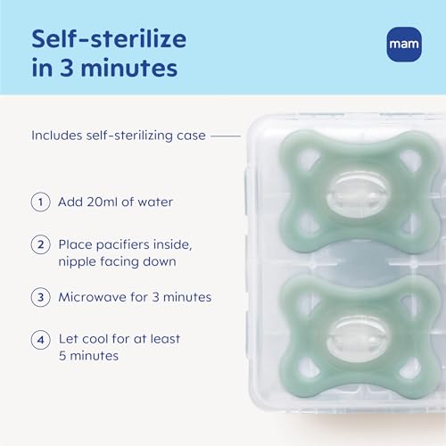 Image of MAM Comfort Baby Pacifier 3-12 Mths Lightweight One-Piece Silicone 2 Pack
