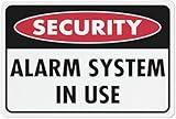 Security Alarm System in Use Sign Metal Sign 12X8 Inches