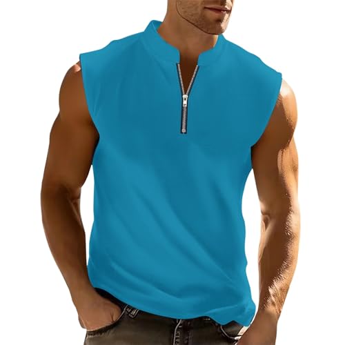 Débardeur de course homme zippé et t-shirt sport sans manches respirant