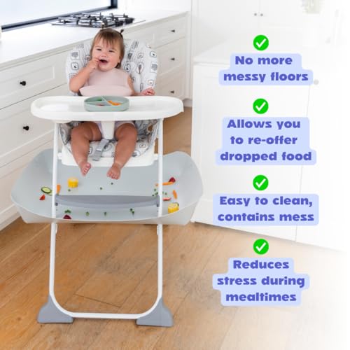 Image of CATCHY - Food Catcher - Compatible with Graco Slim Snacker High Chair + 11 Other High Chairs - Highchair Sold Separately - Baby & Toddler Food & Mess Catcher - Under High Chair Accessory | High Chair Food Catcher - High Chair Sold Separately - Baby & Toddler Food & Mess Catcher - Under High Chair Accessory