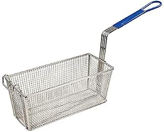 Tiger Chef Stainless Steel Fry Basket 13-1/4" x 5-5/8" x 5-5/8", 10" blue plastic handle