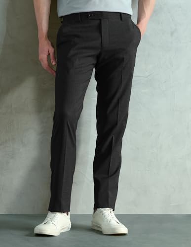 Image of Arrow Men's Tapered fit Textured Trousers