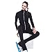 LIUHUO Figure Skating Training Jacket and Pants Sets Fleece Pants for Girls Black Training Dancewear Pants for Women Girls