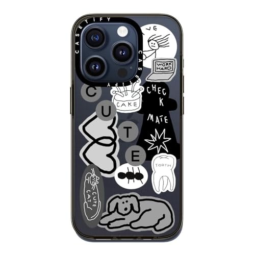 CASETiFY RpNg iPhone 15 Pro P[X [MILKi (2x MIL-STD-810G) / 1.2m̗eXgNA] - INAP STICKER 01 - NA ubN