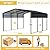 10x15FT Heavy Duty Metal Carport, Galvanized Steel Frame & Roof with Reinforced Base, All-Weather Outdoor Shelter for Vehicles, Boats and Outdoor Storage