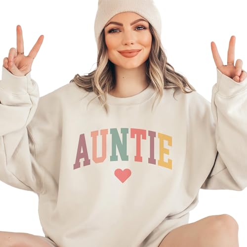 Auntie Heart Sweatshirt, Gift From Niece And Nephew, Gift Ideas For Sister, Pregnancy Reveal Shirt, Trendy Aunt Gifts, Unisex Crewneck Sweatshirt Sand4