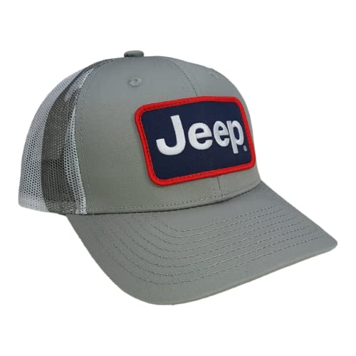 Jeep Premium Heather Grey And Camo Snapback Trucker Patch Hat #TOP11