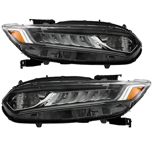 PENSUN Headlight Assembly Compatible with 2018-2020 Honda Accord Sport LX SE EX-L Projector Headlamp with LED DRL Signal (Pack of Left and Right Side Headlamp)