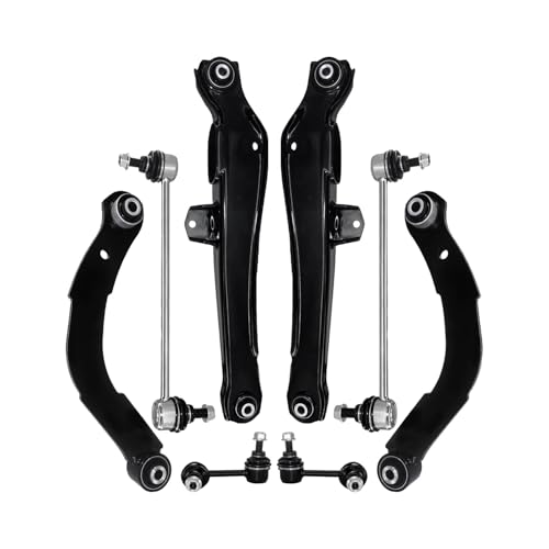 POWERGEAR Suspension Kit Rear Upper Lower Control Arms Sway Bar Link Compatible with 2007-2017 Jeep Compass Patriot MK 2007-2012 Dodge Caliber - 8PCS