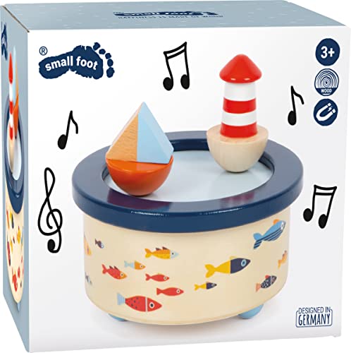 small foot Spieluhr Großer Ozean aus Holz, Einschlafhilfe für Kinder ab 3 Jahren, mit abnehmbaren Figuren, Art. 12215, Holzfarben