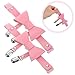 CONGARTENO Bow Knot Adjustable Leg Garters Pair for Women, Lolita Style Pink Leather Bridal Thigh Rings with Anti-slip Metal Clips, Sweet Japanese Fashion Accessories for Dresses and Wedding
