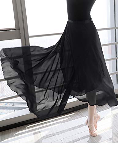 Daydance Balck Long Dance Skirts For Women, Wrap Ballet Skirts For Leotards #TOP1