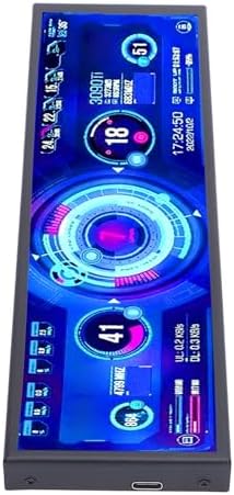 Fabater Computer Secondary Screen, 480x1920 IPS Resolution 5-Point Touch CPU Temperature Monitor, PC Temperature Display with Type C Cable for Computer Case Notebooks - 1