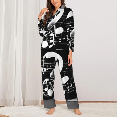 Pyjama note de musique femmes pour soirées cocooning - 3