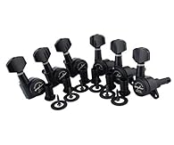 Precision 1:18 gear ratio with sealed lubrication, cast housings and metal knobs. Gear Ratio - 1:18, designed to fit modern 10mm headstock peg holes. Comfortable and easy for adjustment of string tension. Hexagonal shaped button with sealed housing a...