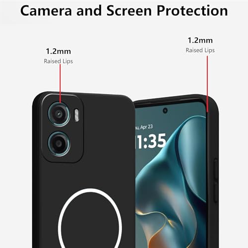 Image of COVERBLACK Case Macc-Safe Print Rubber Candy TPU Cloth in-Side | Full Protect Matte Finish Soft Back Cover Case Compatible for Motorola Moto G05 4G - Black